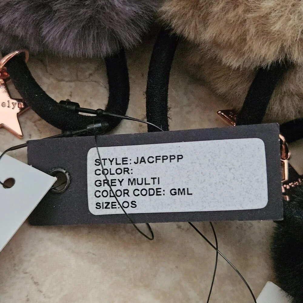 RARE SET 3 JOCELYN FAUX FUR PONYTAIL HOLDER HAIR TIE WRAP BAND ACCESSORY